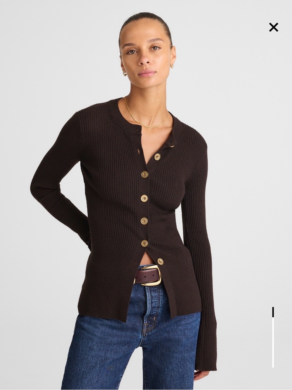 Madewell Longline Cardigan Jacket Sweater Molasses NWT